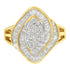 10K Yellow Gold Diamond Cluster Ring (3/4 Cttw, J-K Color, I2-I3 Clarity)
