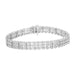 .925 Sterling Silver 1 1/2 cttw Round Diamond 3 Row Heart Link Bracelet (I-J Color,I3 Clarity) - 7.25 "