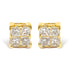 14K Yellow Gold 1/4 Cttw Invisible Set Princess-Cut Diamond Square Stud Earring (J-K Color, I1-I2 Clarity)