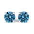 14K Gold Blue Lab Grown Diamond Stud Earrings with Screw Backs