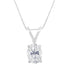 IGI Certified 10K White Gold 3/8 cttw Prong Set Diamond Oval Pendant Necklace (I-J Color, I1 Clarity) - Size 18"