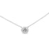 10K White Gold 1/4 Cttw Bezel-Set Round Diamond Solitaire Floral Pendant 18" Necklace (I-J Color, SI2-I1 Clarity)