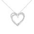 .925 Sterling Silver 1/4 cttw Prong Set Round-Cut Diamond Woven Double Heart 18" Pendant Necklace (I-J Color, I2-I3 Clarity)