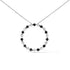 .925 Sterling Silver 1 3/4 Cttw Alternating Black and White Diamond Open Circle Hoop Pendant Necklace (H-I Color, I2-I3 Clarity) - 18" Inches