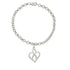 .925 Sterling Silver Open Heart with Center Vertical Infinity Chain Charm Bracelet - Size 7"