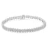 .925 Sterling Silver 1.0 Cttw Chevron 2 Stone Arrow Link Tennis Bracelet (I-J Color, I3 Clarity) - 7”