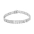 .925 Sterling Silver 1 1/2 cttw Round Diamond 3 Row Heart Link Bracelet (I-J Color,I3 Clarity) - 7.25 "