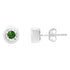 .925 Sterling Silver 0.15 Cttw Round Brilliant-Cut Green Diamond Miracle-Set Stud Earrings (Fancy Color-Enhanced, I1-I2 Clarity)