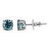 14K Gold Blue Lab Grown Diamond Stud Earrings with Screw Backs