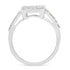 .925 Sterling Silver 1.0 Cttw Diamond Emerald-Shaped Cluster with Halo Cathedral Style Cocktail Ring (I-J Color, I3 Clarity)