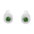 .925 Sterling Silver 0.15 Cttw Round Brilliant-Cut Green Diamond Miracle-Set Stud Earrings (Fancy Color-Enhanced, I1-I2 Clarity)