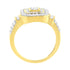 10K Yellow Gold Plated .925 Sterling Silver 3/4 Cttw Diamond Cluster Ring (I-J color, I1-I2 Clarity)