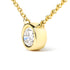 10K Yellow Gold 1/5 Carat Round Brilliant-Cut Diamond Modern Bezel-Set Solitaire 16"-18" Pendant Necklace (H-I Color, SI2-I1 Clarity)