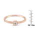 14K Rose Gold Plated .925 Sterling Silver 1/20 Carat Diamond Square Cushion-Shaped Miracle Set Petite Fashion Promise Ring (J-K Color, I1-I2 Clarity)