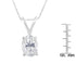 IGI Certified 10K White Gold 3/8 cttw Prong Set Diamond Oval Pendant Necklace (I-J Color, I1 Clarity) - Size 18"
