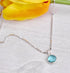 Dainty Swiss Blue Topaz Gemstone Bezel Necklace