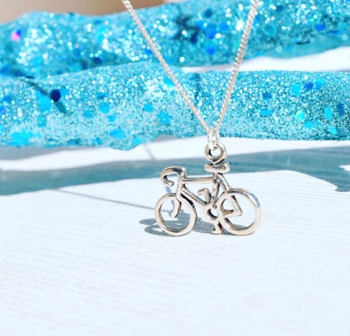 Sterling Silver Bicycle Necklace
