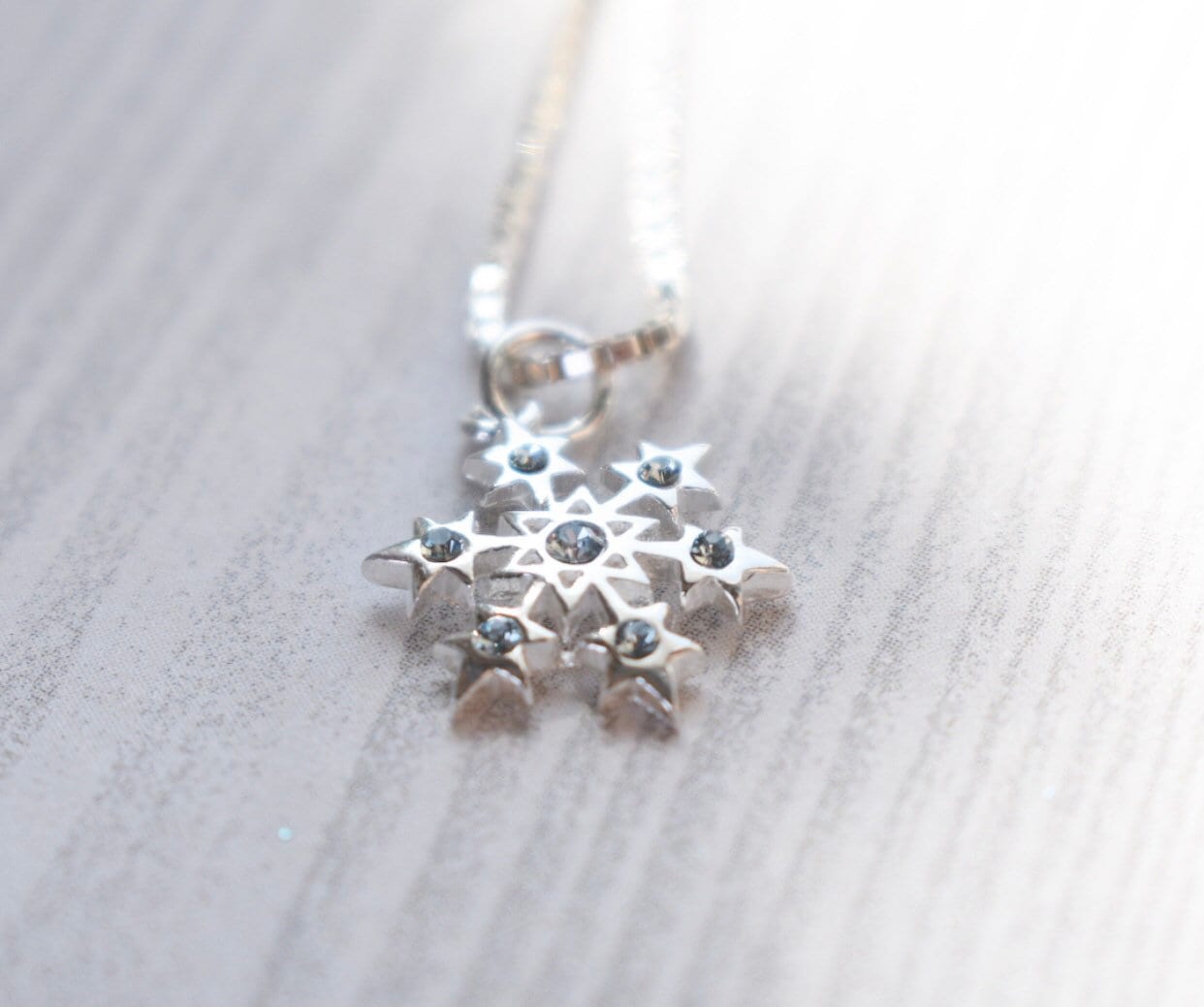 Bedazzle Sterling Silver Snowflake Necklace