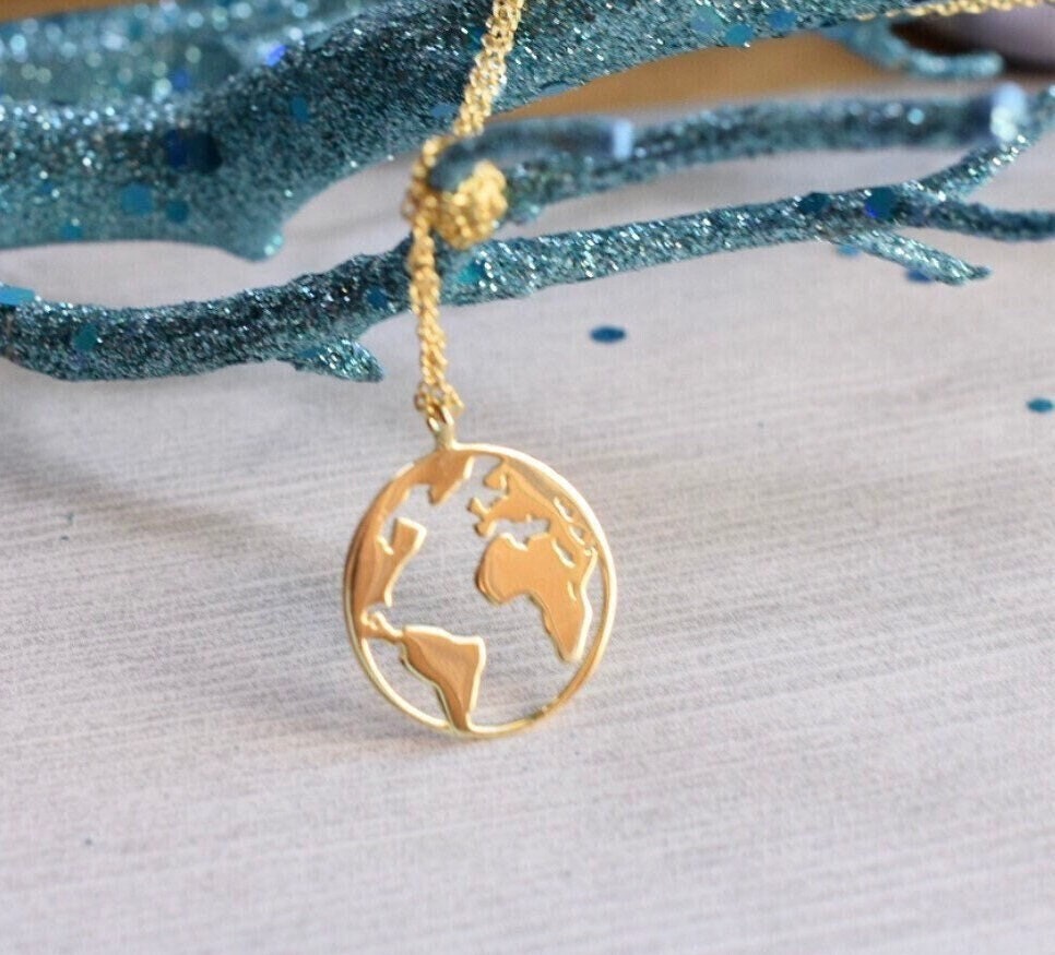 Dainty Globe 14K Gold Chain Necklace
