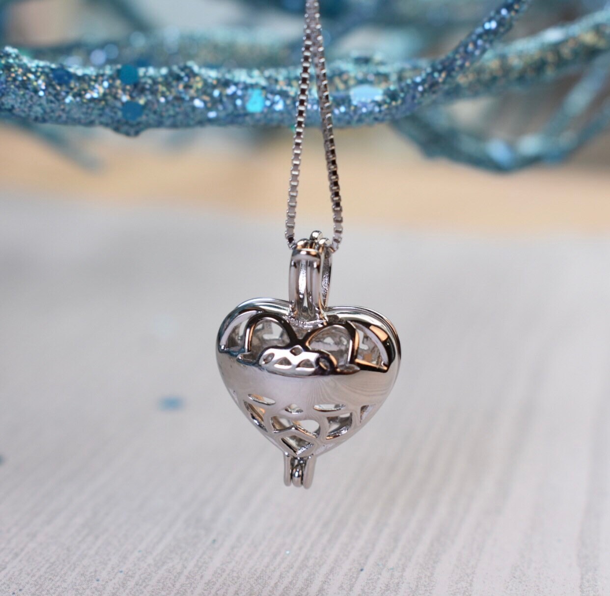 Sterling Silver Cage Heart Locket